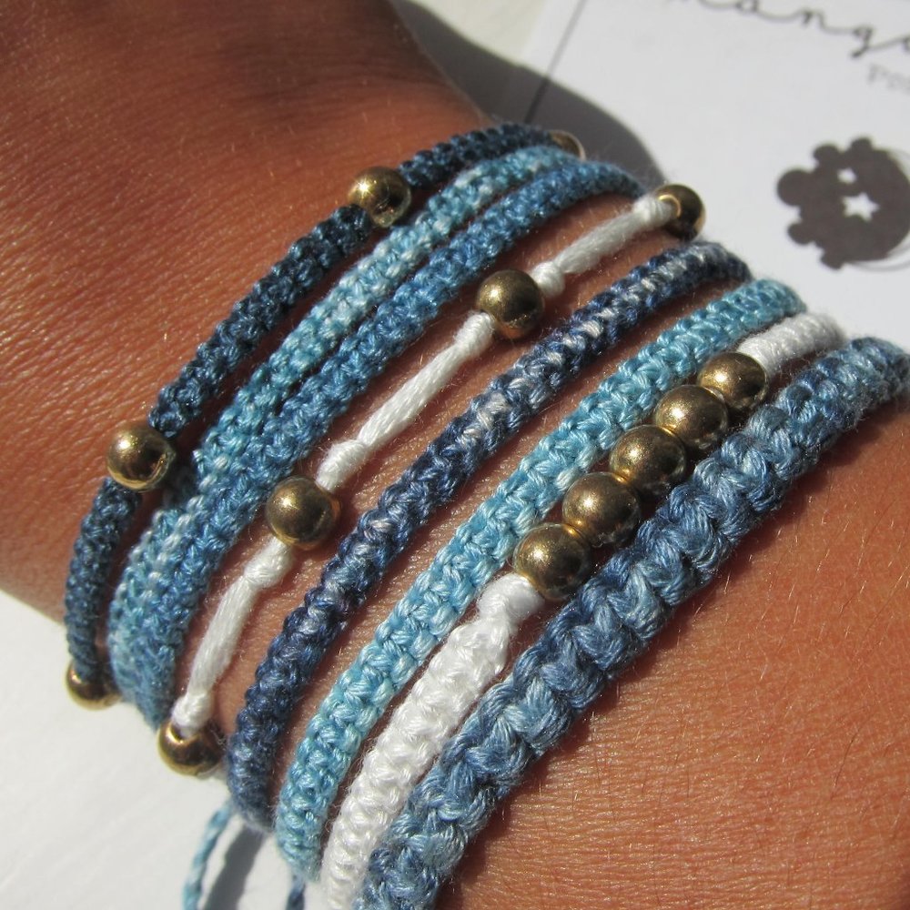 Handmade Beaded Macrame Friendship Bracelet - Picture 3 of 6